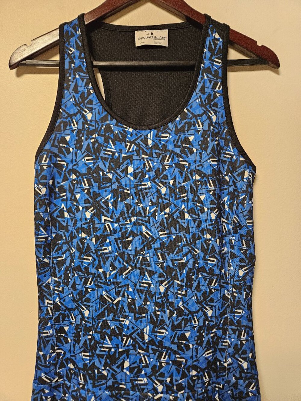 Grand Slam Performance Tennis Dress Blue Black Abstract Print Athletic L - Picture 4 of 14